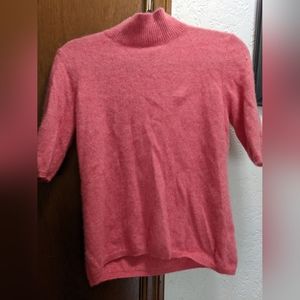Medium Pink Cashmere Mock Turtleneck
